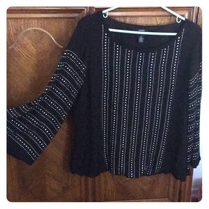 Studded bell sleeve top